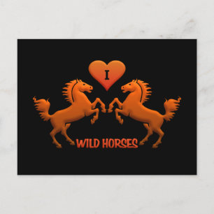 Postal para caballos salvajes