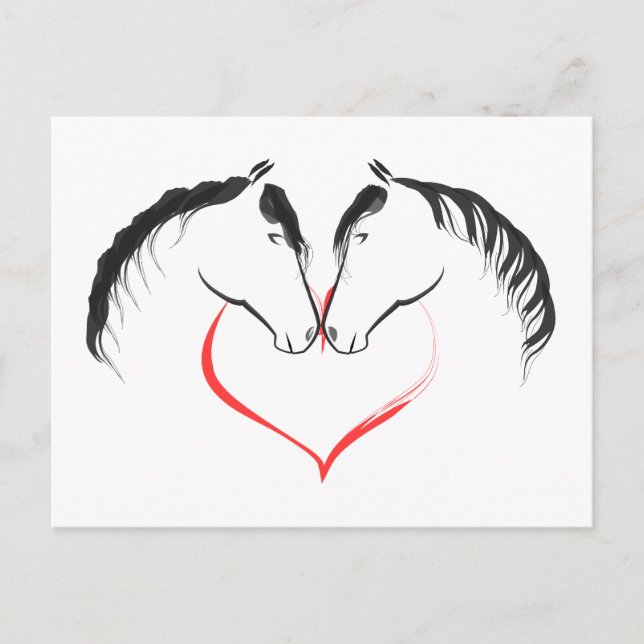 Postal Para el amor de caballos (Anverso)