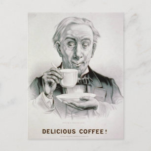 Postal para el café delicioso de la época