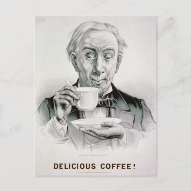 Postal para el café delicioso de la época (Anverso)