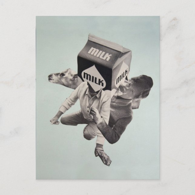 Postal para el collage de la leche (Anverso)