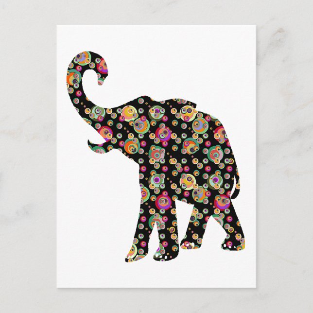 Postal para elefante hippie (Anverso)