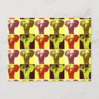 Postal para elefantes de arte pop