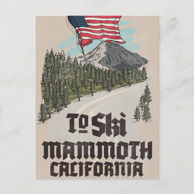 Postal Para Esquiar Mammoth California (Anverso)
