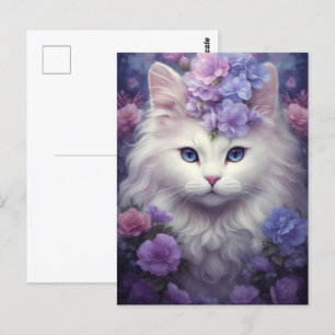 Postal para gato blanco