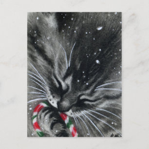 Postal para gato Candy Cane Kitten