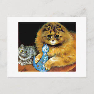Postal para gato de muñeca vintage