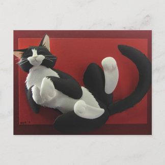 Postal para gato de Tuxedo dormido
