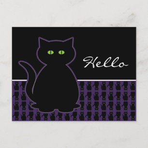 Postal para gato negro místico