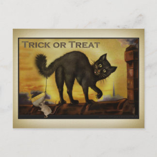 Postal para gato negro vintage