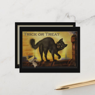 Postal para gato negro vintage