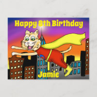 Postal para gato Super Hero