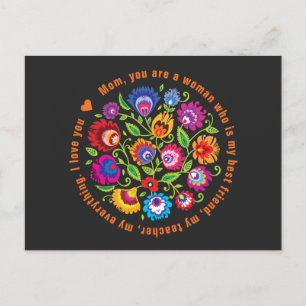 Postal Para la composición folclórica de la madre polaca