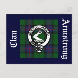 Postal para la marca Clan Armstrong Tartán y Escud