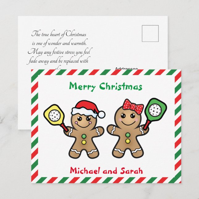 Postal Para la pareja de personas de pan de jengibre (Anverso / Reverso)
