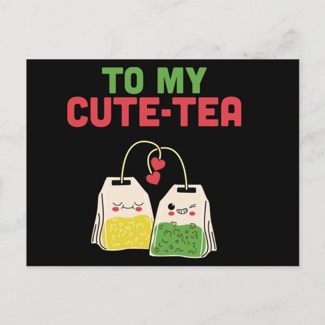 Postal Para mi divertido día de San Valentín del té lindo (Anverso)