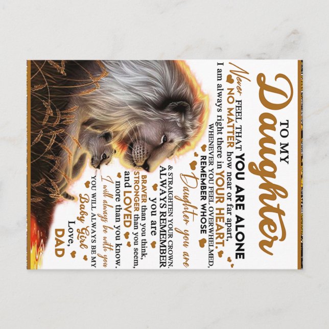 Postal Para mi hija, regalo de cumpleaños de hija, bebé n (Anverso)