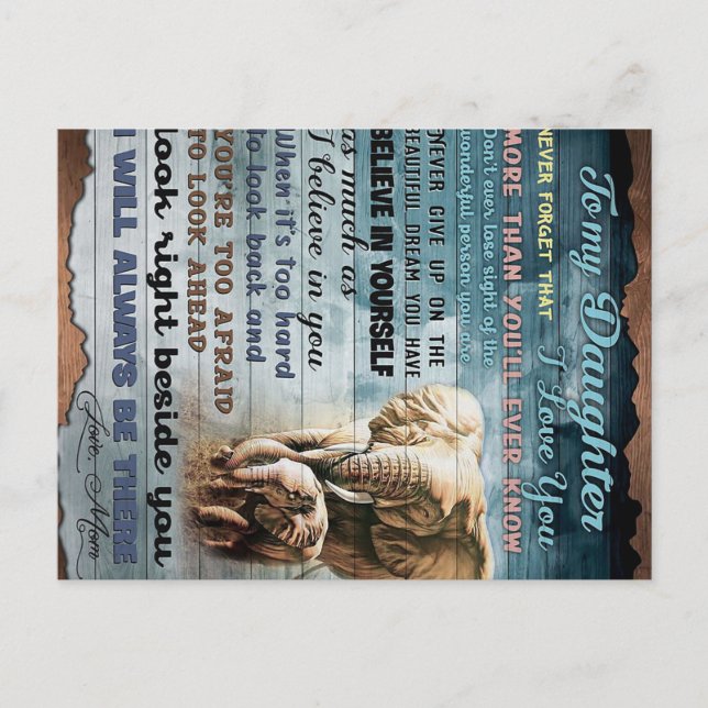 Postal Para mi hija regalo divertido | Regalo familiar (Anverso)