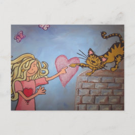 postal para niños y gatos