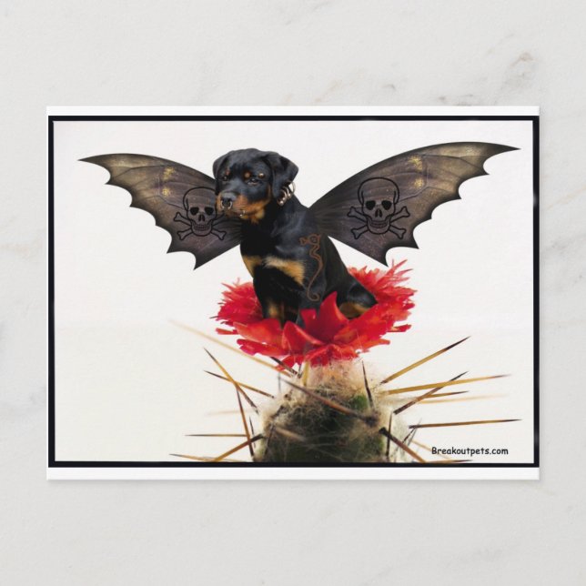 Postal para perros de hadas de Rottweiler (Anverso)