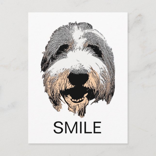 Postal para perros riéndose SMILE (Anverso)