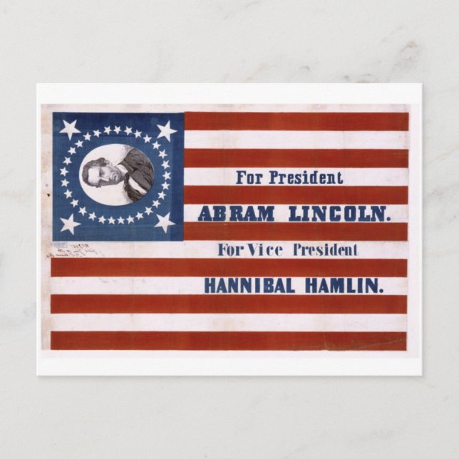 Postal Para presidente, Abram Lincoln (Anverso)