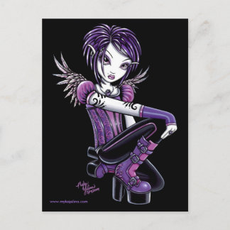 Postal para productos lácteos Monica Purple Tattoo
