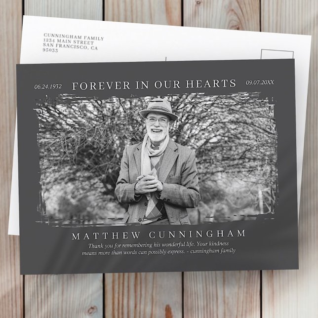 Postal Para siempre en nuestros corazones Memorial modern (Subido por el creador)