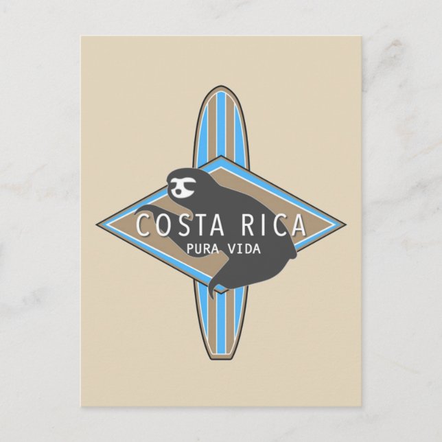 Postal para Surfing en Costa Rica (Anverso)