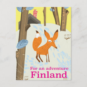 Postal Para una aventura cartel retro de viaje a Finlandi