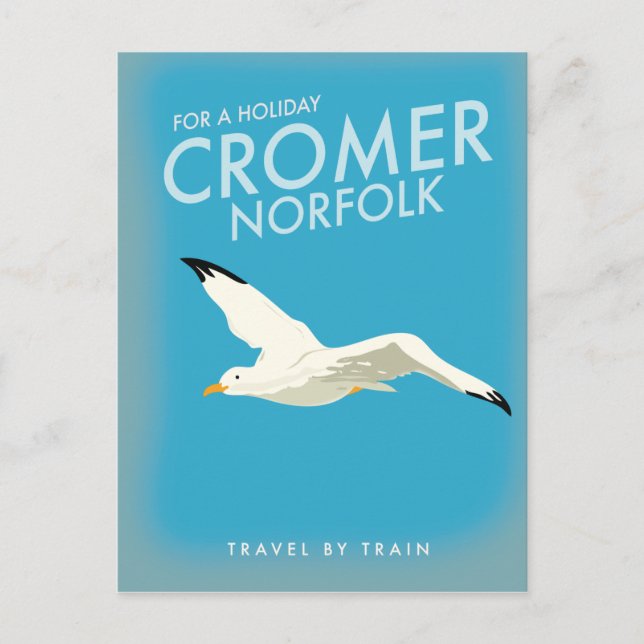 Postal Para unas vacaciones en el tren Cromer Norfolk afi (Anverso)