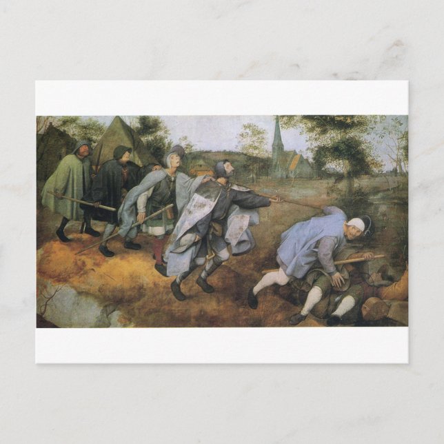 Postal Parable de ciegos por Pieter Bruegel el mayor (Anverso)