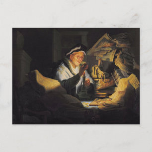 Postal Parábola del rico necio por Rembrandt