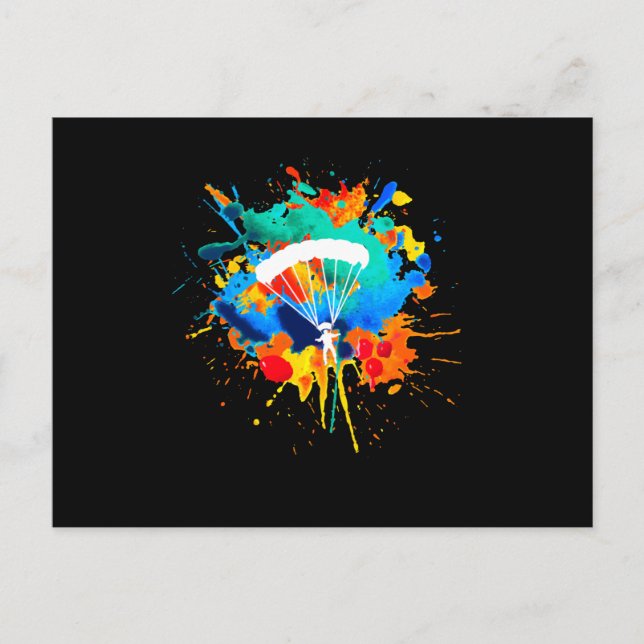 Postal Paracaidismo Colores Skydiver Skydiving (Anverso)
