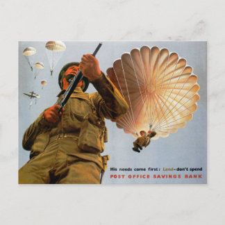 Postal Paracaidista británico ~ Sus necesidades son las p