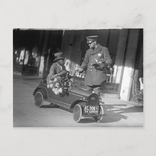 Postal Parada de Tráfico de Coche de Pedal, 1922