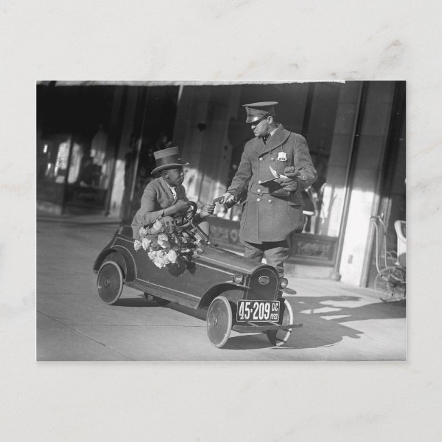 Postal Parada de Tráfico de Coche de Pedal, 1922 (Anverso)