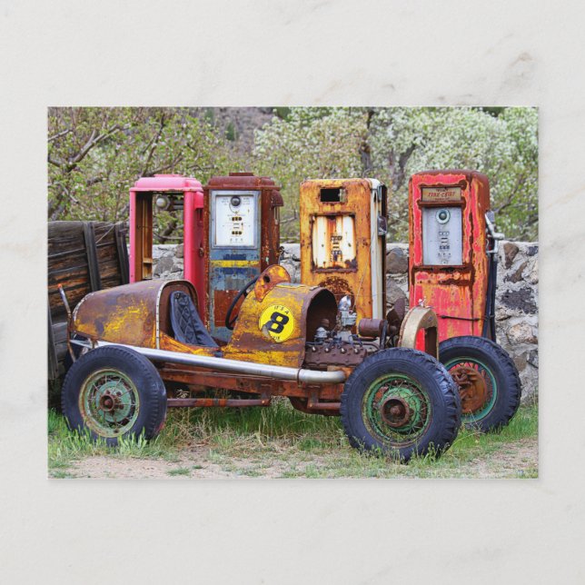 Postal Parada final de la pista de Race Car (Anverso)