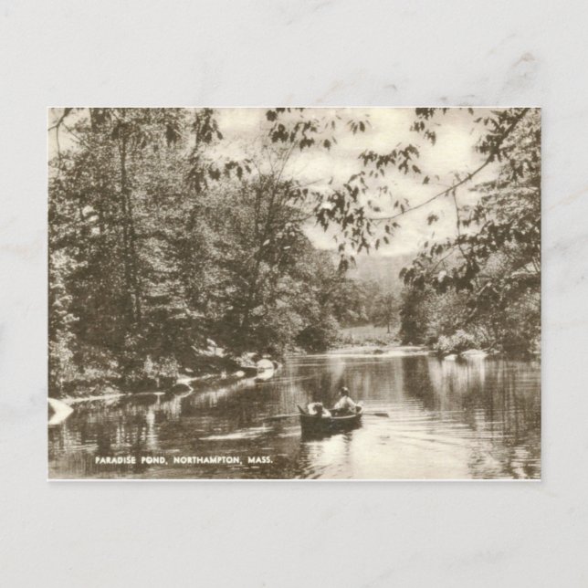 Postal Paradise Pond, Northampton MAMÁES Vintage (Anverso)