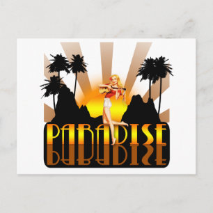 Postal Paradise Surfer Chica