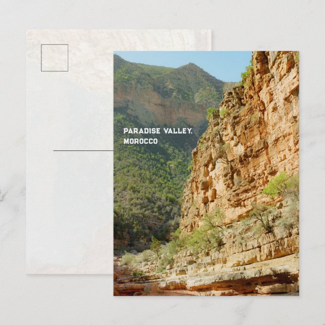 Postal Paradise Valley, foto de viaje a Marruecos (Anverso / Reverso)
