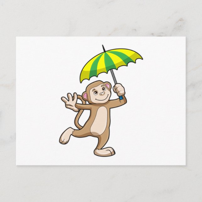 Postal Paraguas de Monkey Rain (Anverso)