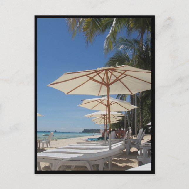 Postal paraguas de sol de Boracay (Anverso)