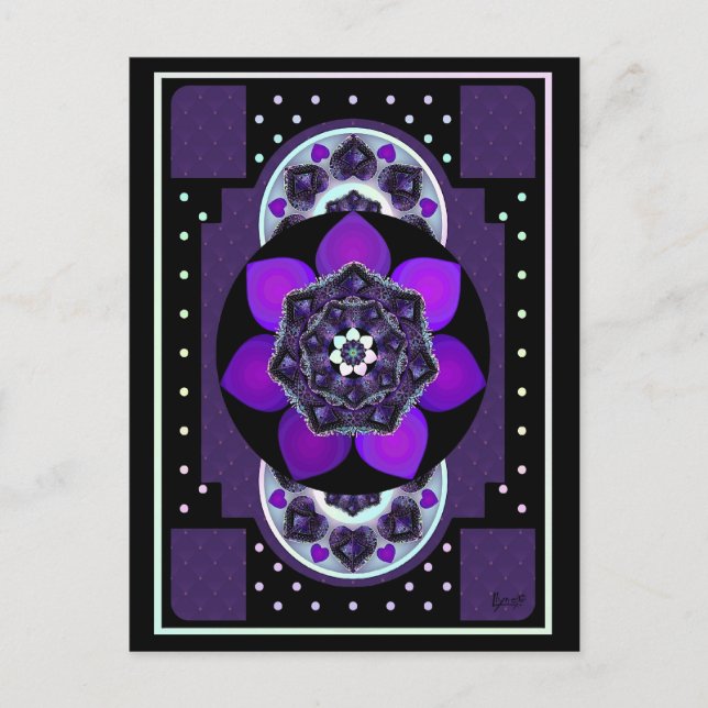 Postal Paraguas morados y corazones .7 (Anverso)