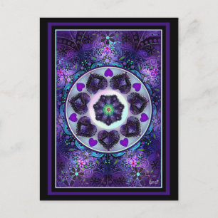 Postal Paraguas morados y corazones.7