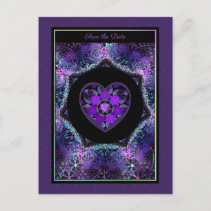 Postal Paraguas morados y corazones .7