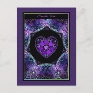 Postal Paraguas morados y corazones .7