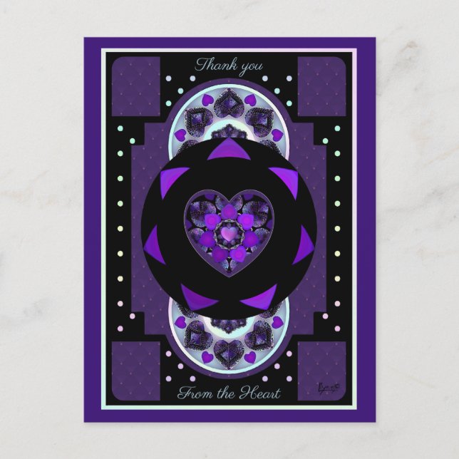 Postal Paraguas morados y corazones .7 (Anverso)