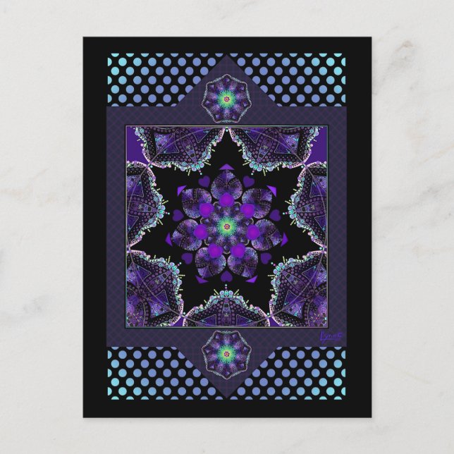 Postal Paraguas morados y corazones.7 (Anverso)