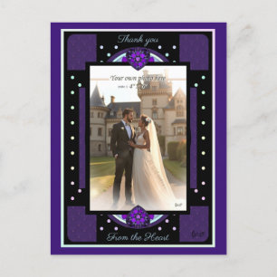 Postal Paraguas morados y corazones .7